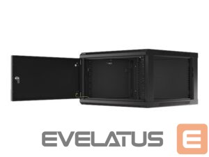 Serveri Lanberg  Rack cabinet 19" wall-mount 6U/600x600 for self-assembly with metal door (flat pack), black | 