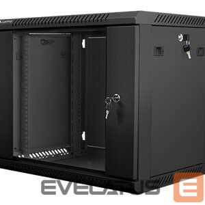Servers Lanberg  Rack cabinet 19" wall-mount 9U/600x450 (flat pack) V2, black | 