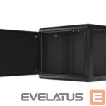 Servers Lanberg  Rack cabinet 19" wall-mount 9U/600x450 for self-assembly with metal door (flat pack), black | 