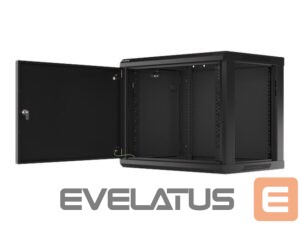Servers Lanberg  Rack cabinet 19" wall-mount 9U/600x450 for self-assembly with metal door (flat pack), black | 