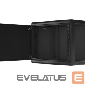 Serverid Lanberg  Rack cabinet 19" wall-mount 9U/600x450 for self-assembly with metal door (flat pack), black | 
