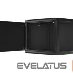 Serverid Lanberg  Rack cabinet 19" wall-mount 9U/600x600 (flat pack) for self-assembly with metal door, black | 