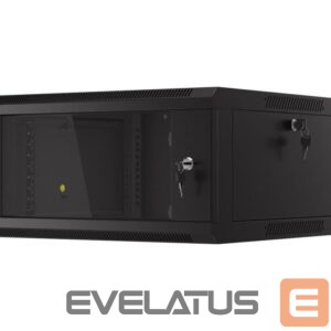 Serveri Lanberg  Rack cabinet 19" wall-mounted 4U 600 fast assembly (flat pack), black | 