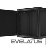 Serverid Lanberg  Rack cabinet 19" wall-mount 12U/600x450 for self-assembly with metal door (flat pack), black | 