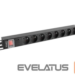Servers Lanberg  Power Distribution Unit (PDU) 19" 1U 16A 2m 8x French Outlets | PDU-08E-0200-BK 