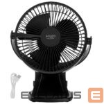 Ventilators Adler  Rechargeable Clip-on Desk Fan | AD 7342 | Table Fan | Black | Diameter 15.5 cm | Number of speeds 3 | Oscillation | 5 W 