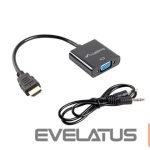 Monitor accessory Lanberg  HDMI, Mini Jack 3.5 mm, VGA Adapter | AD-0017-BK | 20 m 