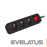 Servers Lanberg  Cable Power Strip, 3X French Outlets with Switch, Quality-Grade Copper, 1.5 m | PS1-03E-0150-BK 