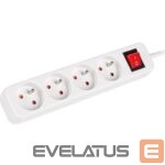 Serveriai Lanberg  Cable Power Strip, 4X French Outlets with Switch, Quality-Grade Copper, 1.5 m | PS1-04E-0150-W 