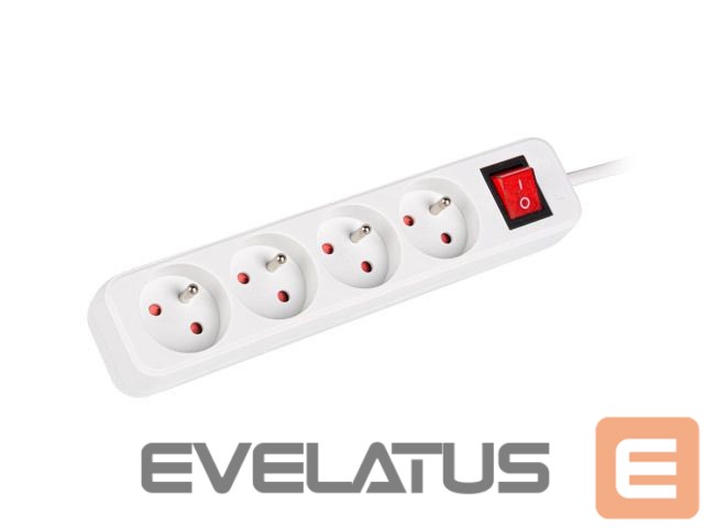 Serverid Lanberg Cable Power Strip, 4X French Outlets with Switch, Quality-Grade Copper, 1.5 m | PS1-04E-0150-W