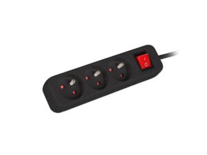 Serveri Lanberg  Cable Power Strip, 3X French Outlets with Switch, Quality-Grade Copper, 3 m | PS1-03E-0300-BK 