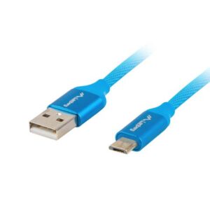 Cable Lanberg  USB Micro to USB-A 2.0 Cable Blue Premium QC 3.0, 1.8 m | CA-USBM-20CU-0018-BL | USB Micro to USB Type-A 