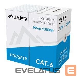 Monitor accessory Lanberg  LAN Cable Cat.6 FTP, Solid CU Grey CPR + Fluke Passed | LCF6-11CU-0305-S | 305 m 