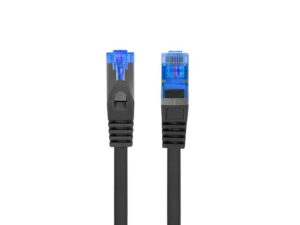 Monitoriaus priedas Lanberg  Patchcord Cat.6A S/FTP LSZH CCA Black Fluke Passed | PCF6A-10CC-0050-BK | 0.5 m 
