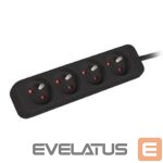 Grandinės pertraukiklis Lanberg  Power strip 1m 4x outlets for UPS system | PS0-04E-0100-IEC-BK | Sockets quantity 4 