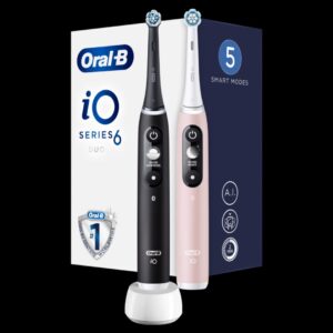 Hambahari Oral-B  iO6 DuoPack Electric Toothbrush, Black + Pink 