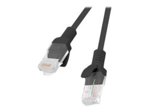 Monitoru piederums Lanberg  Patchcord CAT.5E UTP 0.25M black fluke passed 