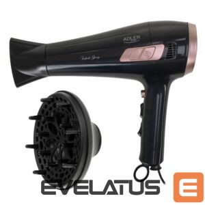 Tervishoid Adler  Hair dryer with retractable power cord | AD 2283 | 2400 W | Number of temperature settings 3 | Diffuser nozzle | Black/Golden Rose 