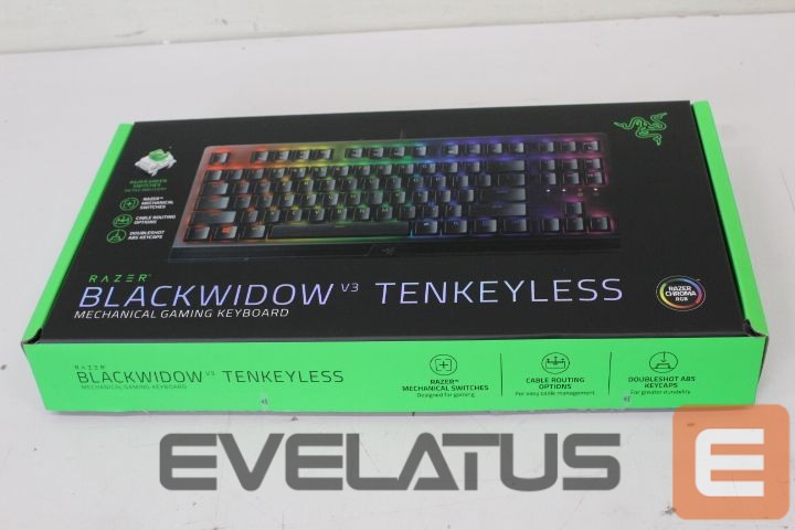 Computer keyboard Razer SALE OUT. BlackWidow V3 Tenkeyless (Green Switch) Gaming Keyboard, Nordic layout, Wired, Black | BlackWidow V3 | Black | Gaming keyboard | Wired | RGB LED light | NORD | UNPACKED