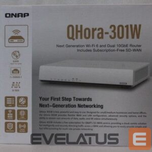 Routers QNAP  SALE OUT.  QHora-301W WiFi 6 up to 3.5Gbps Speed AX optimized Quad-Core Processor 4x4 MU-MIMO & OFDMA 2* 10GbE (Multi-Gig) WAN/LAN adjus |  Dual bandRouter | QHora-301W | 802.11ax | Ethernet LAN (RJ-45) ports 6 | Mesh Support Yes | MU-MiMO Yes | No mobile broadband | Antenna type Internal | 36 month(s) | UNPACKED 