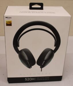 Wireless headphones Dell  SALE OUT.  Alienware Wired Gaming Headset - AW520H (Dark Side of the Moon) |  Alienware Wired Gaming Headset | AW520H | Wired | Over-Ear | USED, SCRATCHES, CABLE PROTECTION DAMAGED | Noise canceling 