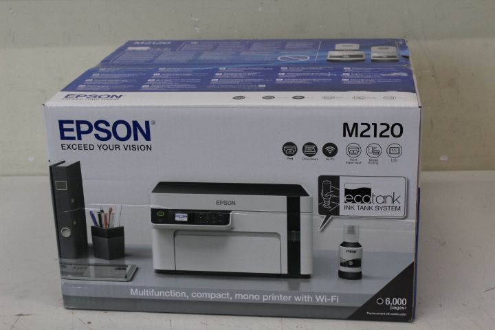 Printer EPSON SALE OUT. EcoTank M2120 Multifunction compact mono printer with Wi-Fi | Multifunction compact printer | EcoTank M2120 | Inkjet | Mono | A4 | Wi-Fi | White | DAMAGED PACKAGING