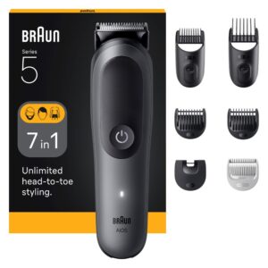 Plaukų kirpimo mašinėlė Braun  7-in-1 Grooming Kit | All-in-One Kit Series 5 AIO5520 | Cordless | Number of length steps 14 | Black 