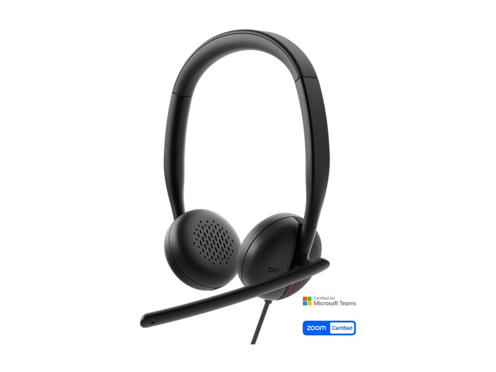 Wired headphones Dell Headset WH3024 Built-in microphone USB-C, USB-A Black