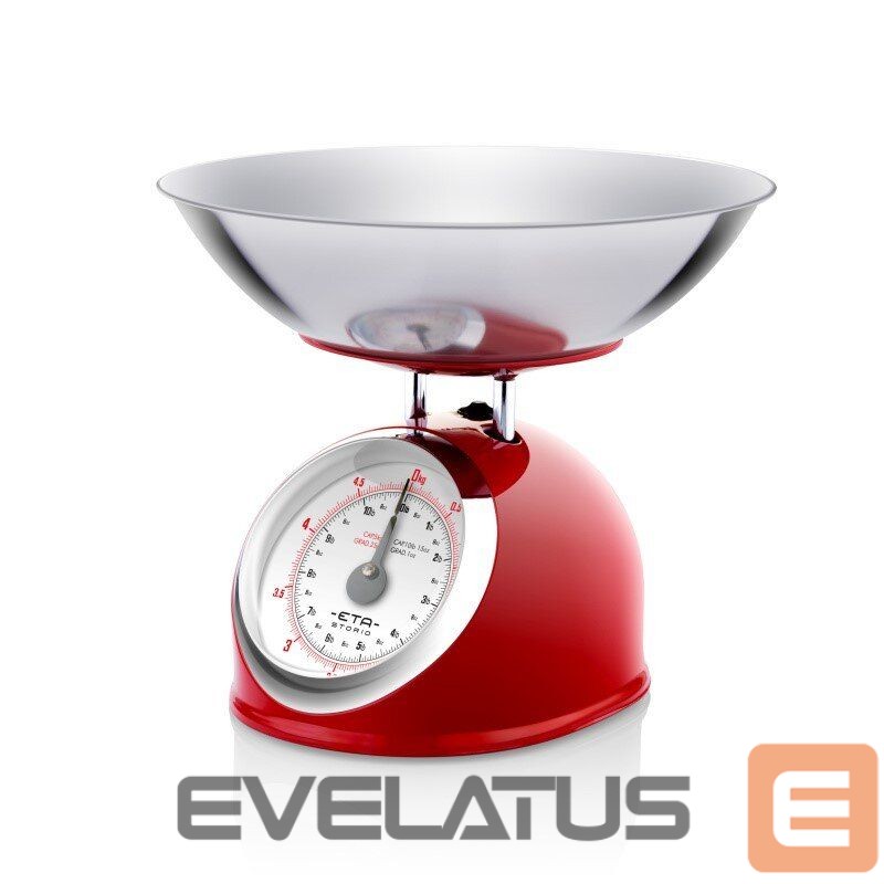 Köögikaalud ETA | Kitchen scale | 577790030 Storio | Maximum weight (capacity) 5 kg | Graduation 25 g | Display type | Red