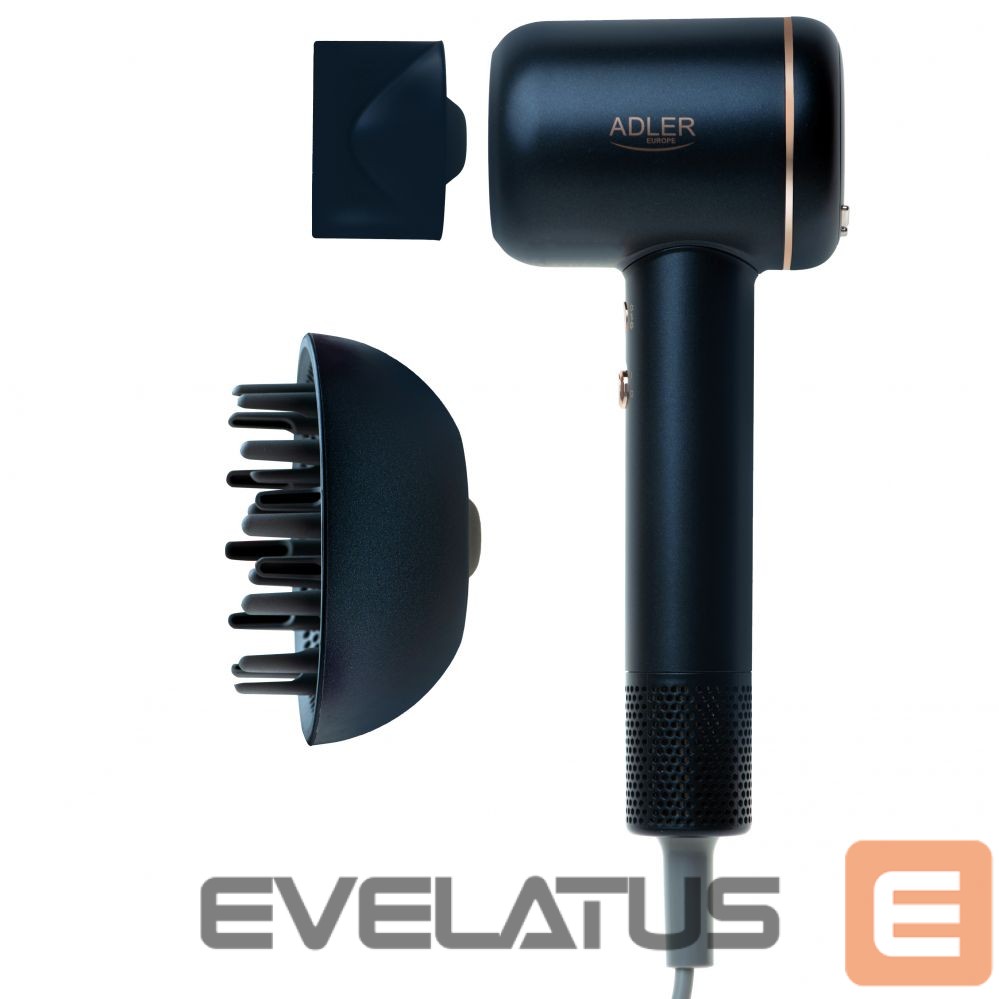 Tervishoid Adler Hair Dryer | AD 2270 SUPERSPEED | 1600 W | Number of temperature settings 3 | Ionic function | Diffuser nozzle | Black