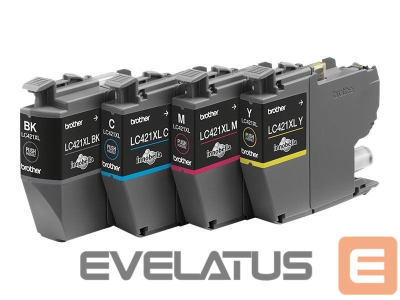 Eksploatacinės medžiagos spausdintuvams Brother LC421XLVAL Ink Cartridge Multipack | LC | LC421XLVAL | LC421XL - 4-pack - XL - black, yellow, cyan, magenta - original - ink cartridge | Ink cartridge | Black, yellow, cyan, magenta
