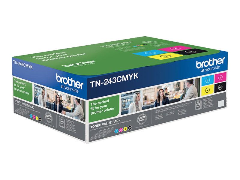 Printer accessories Brother TN-243CMYK, Toner Value Pack | TN243CMYK | TN243CMYK Value Pack - 4-pack - black, yellow, cyan, magenta - original - toner cartridge | Toner cartridge | Black, yellow, cyan, magenta