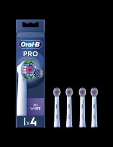 Toothbrush Oral-B  | Replaceable toothbrush heads | EB18-4 3D White Pro | Heads | For adults | Number of brush heads included 4 | White 
