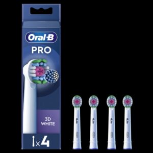 Hambahari Oral-B  | Replaceable toothbrush heads | EB18-4 3D White Pro | Heads | For adults | Number of brush heads included 4 | White 