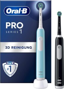 Toothbrush Oral-B  | Electric Toothbrush, Duo pack | Pro Series 1 | Rechargeable | For adults | Number of brush heads included 2 | Number of teeth brushing modes 3 | Blue/Black 