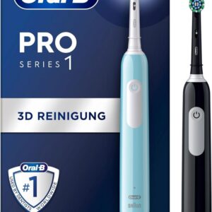 Hambahari Oral-B  | Electric Toothbrush, Duo pack | Pro Series 1 | Rechargeable | For adults | Number of brush heads included 2 | Number of teeth brushing modes 3 | Blue/Black 