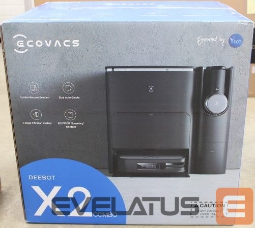 Vacuum cleaner Ecovacs SALE OUT. DEEBOT X2 COMBO Vacuum cleaner,Robot+Handheld,Wet&Dry,Robot Operating 210 min,Dust bin 0,42L,6400 mAh,Black+Dual Auto-empt, UNPACKED, USED, DIRTY, SCRATCHES | Robotic Vacuum Cleaner+Handheld | DEEBOT X2 COMBO | Wet&Dry | Operating time (max) 210 min | 6400 mAh | Dust capacity 0.42 L | 8700 Pa | Black | UNPACKED, USED, DIRTY, SCRATCHES