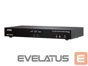 Serveru  - Citi piederumi Aten  CS1842-AT-G 2-Port True 4K HDMI Dual-View KVM Switch with Audio & USB 3.0 Hub | 