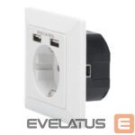 Serveru  - Citi piederumi Digitus  Safety socket for flush mounting with 2 USB ports | DA-70613 