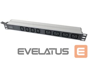 Citas preces Digitus  1U Aluminum PDU, rackmountable, 4x C13, 4x C19 2x 16A Plug, 250VAC 50/60Hz open end | DN-95423 