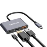 Üleminek Canyon  CANYON hub DS-4 3in1 USB-C Grey 