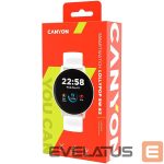 Nutikell Canyon  CANYON Lollypop SW-63, Smart watch, 1.3inches IPS full touch screen, Round watch, IP68 waterproof, multi-sport mode, BT5.0, compatibility with iOS and android, Silver white, Host: 25.2*42.5*10.7mm, Strap: 20*250mm, 45g 