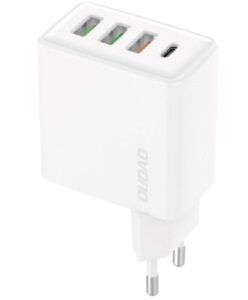 Adapteris Dudao  Fast charger 3x USB / 1x USB Type C 20W, PD, QC 3.0 White