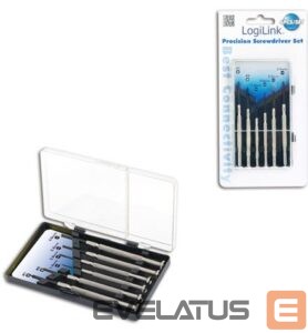 Server – muud tarvikud Logilink  Small Screwdriver Set, 6pcs Incl. transport boxThe set includes1x slot driver 1.4 mm1x slot driver 2.0 mm1x slot driver 2.4 mm1x slot driver 3.0 mm1x Cross slot driver 0 mm1x Cross slot driver 1 mm 