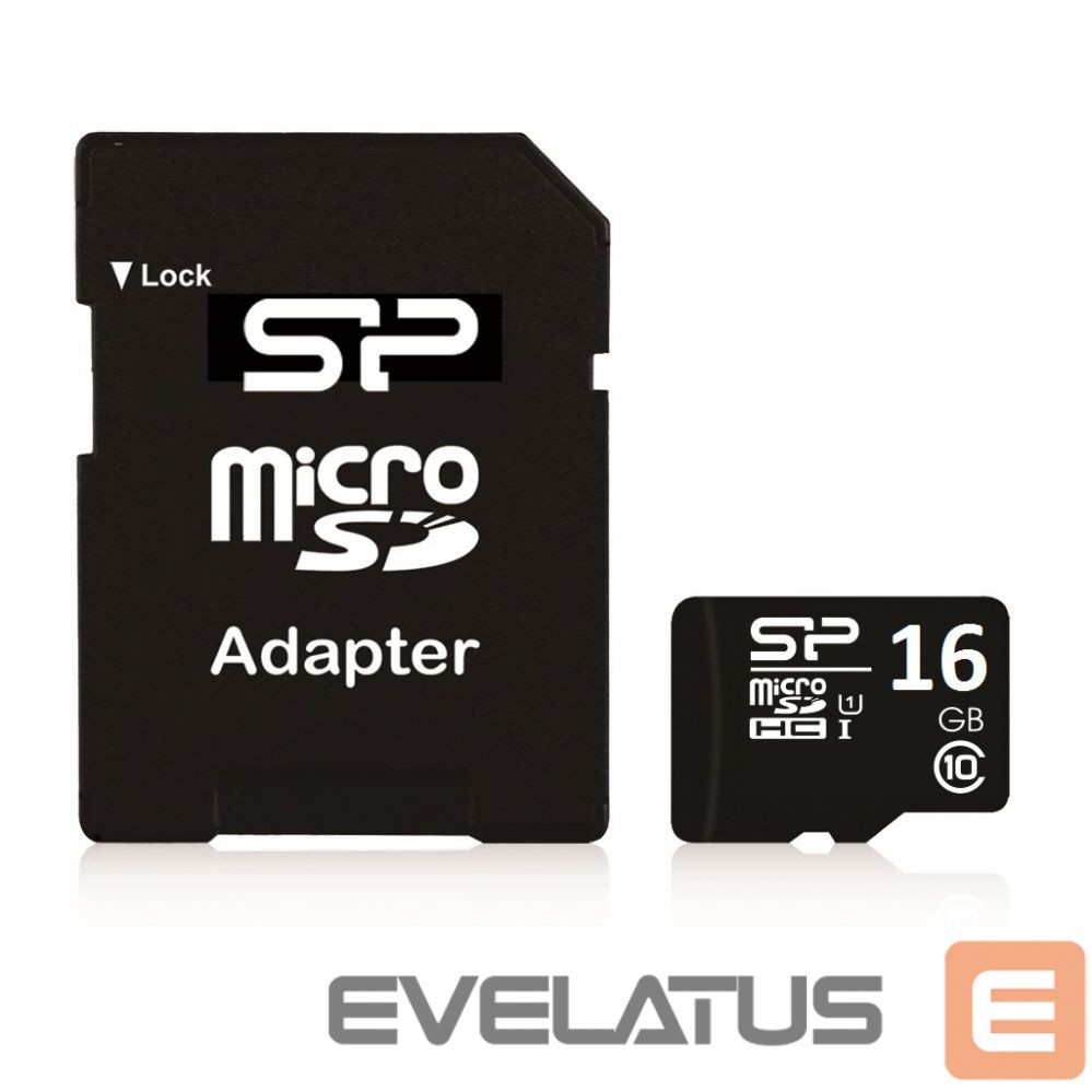 Memory cards Silicon power 16 GB, MicroSDHC, Flash memory class 10, SD adapter