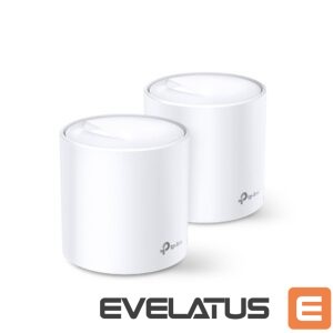 Rūteris TP-Link  AX3000 Whole Home Mesh Wi-Fi 6 System Deco X60 (2-pack) 802.11ax, 2402+574 Mbit/s, 10/100/1000 Mbit/s, Ethernet LAN (RJ-45) ports 2, Mesh Support Yes, MU-MiMO Yes, Antenna type 4xInternal per Deco uni 