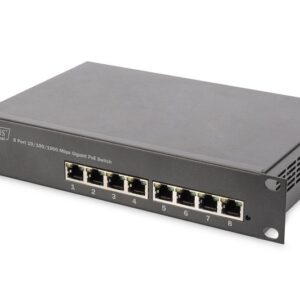 Server – muud tarvikud Digitus  8-port Gigabit Ethernet PoE switch DN-95317 10/100/1000 Mbps (RJ-45), Unmanaged, Rackmountable, Power supply type Internal, Ethernet LAN (RJ-45) ports 8 