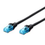 Adapteris Digitus  CAT 5e U-UTP Patch cord, PVC AWG 26/7, Modular RJ45 (8/8) plug, 3 m, Black 