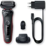 Raseerijad Braun  Shaver 51-R1200s	 Operating time (max) 50 min, Wet & Dry, Black/Red 