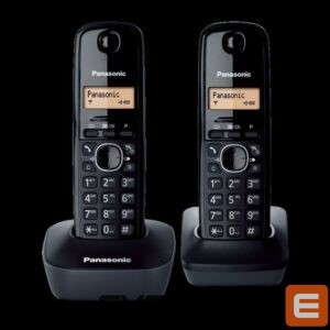 Telephone set Panasonic  Cordless KX-TG1612FXH Black, Caller ID, Wireless connection, Phonebook capacity 50 entries, Built-in display, Conference call 